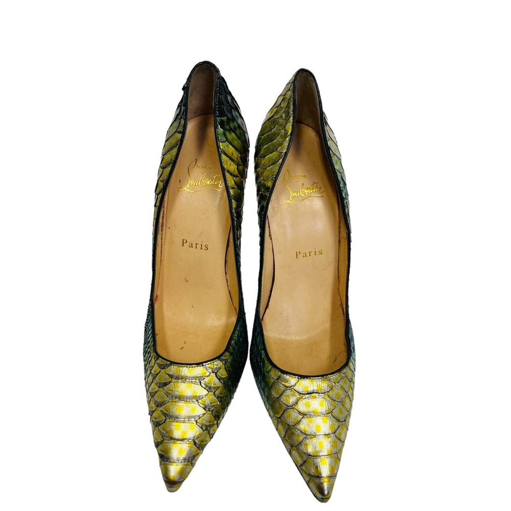 Christian Louboutin Multicolor Python Heels - Picture 2 of 9